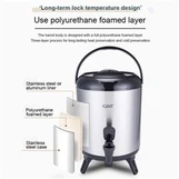 ถังชานมสแตนเลสหุ้มฉนวนคู่ขนาดใหญ่ 6L 8L 10L พร้อม Faucet